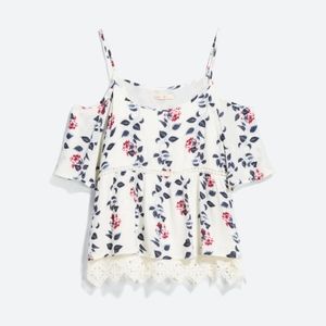 Skies Are Blue Cold Shoulder Top, Small